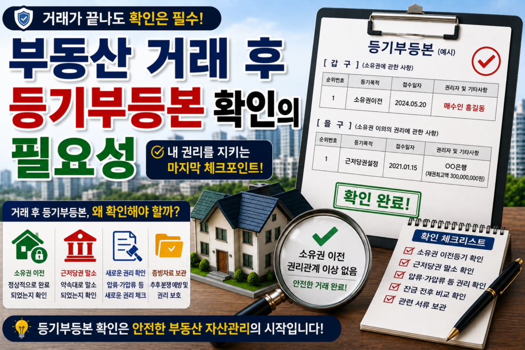 부동산 거래 후 꼭 확인하자