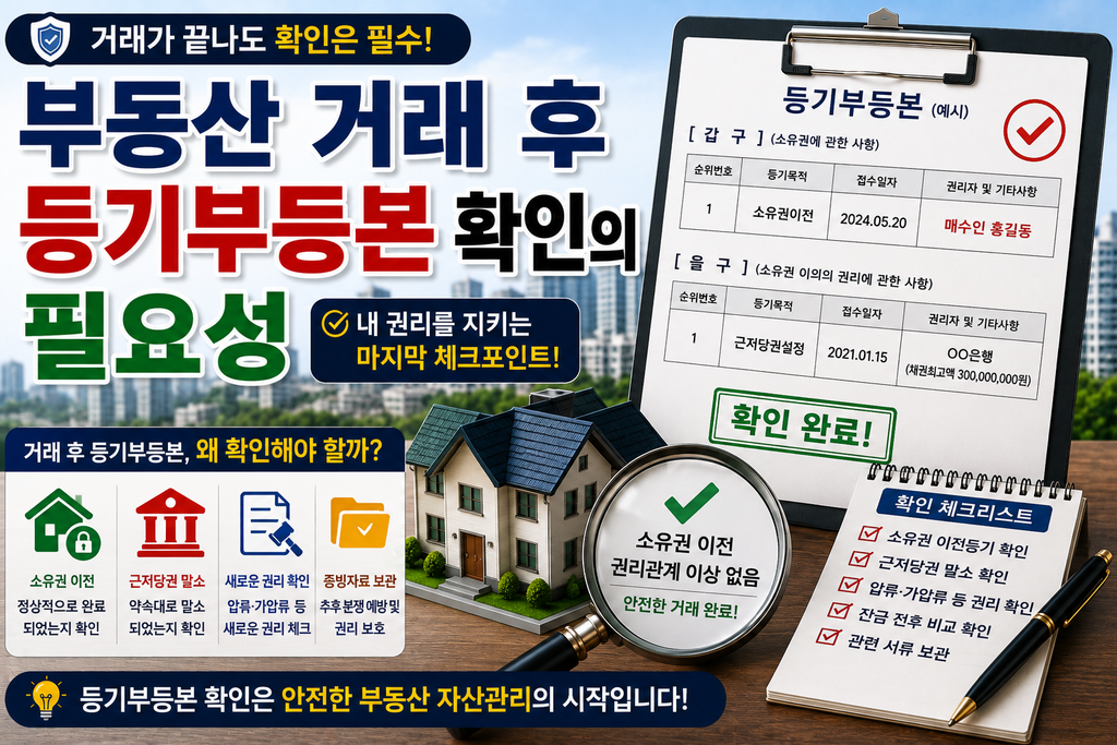 부동산 거래 후 확인 사항