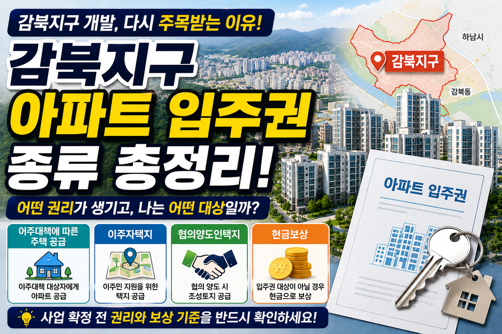 감북지구 아파트 입주권 종류